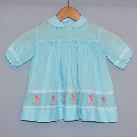 Vintage Toddler Girls Dress Size 2T-3T Retro Mod Kitty Cats & Flowers - Picture 1 of 10